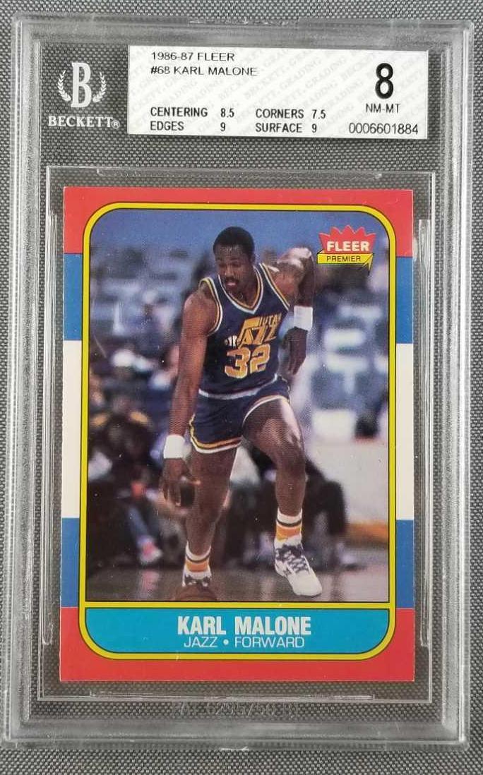1986-87 Fleer Premier Karl Malone basketball card (1 of 4)
