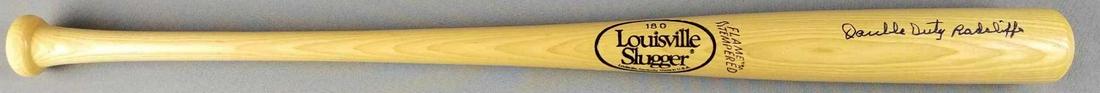 Signed Ted Double Duty Radcliffe baseball bat: With COA. 180 Louisville Slugger