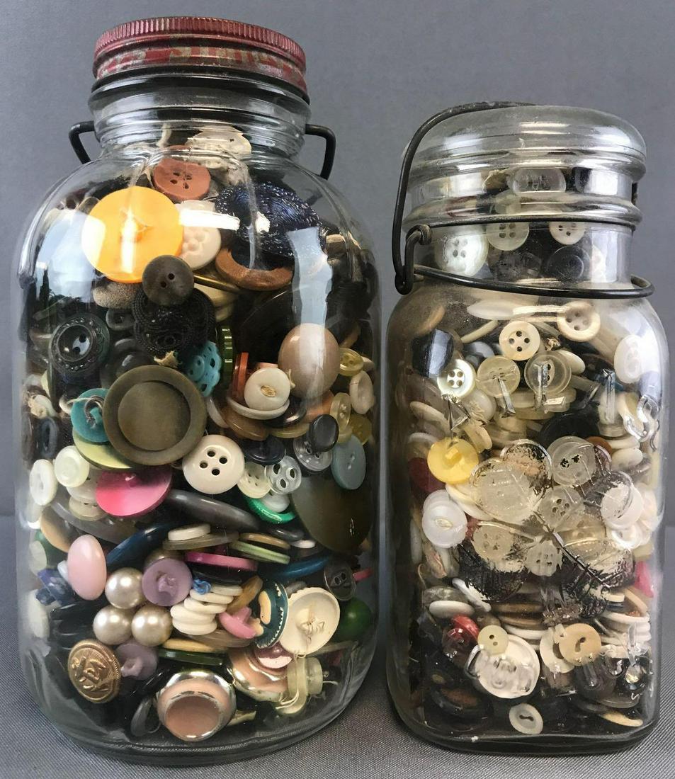 2 jars full of vintage buttons (1 of 4)