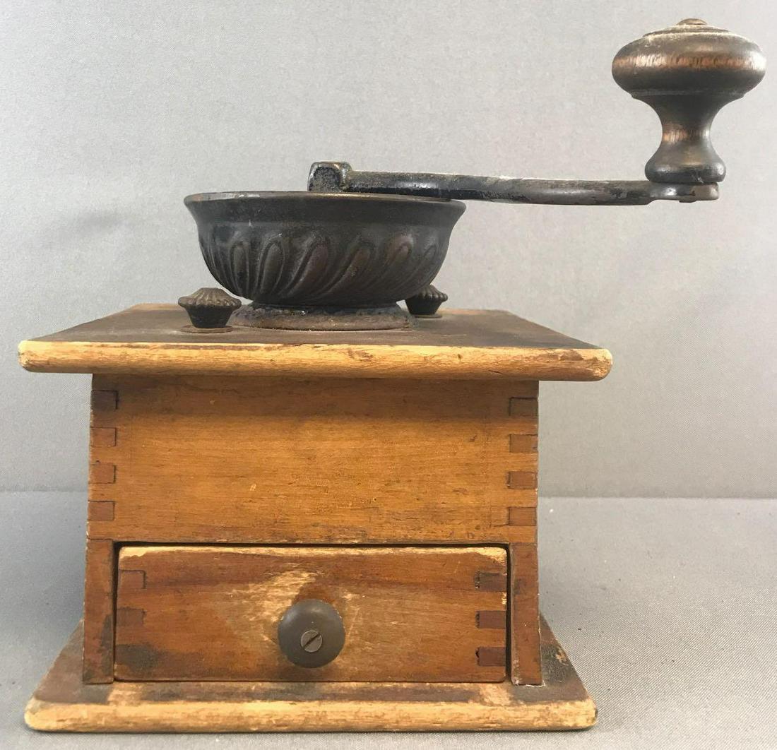 Antique cast iron and wood coffee grinder (1 of 6)
