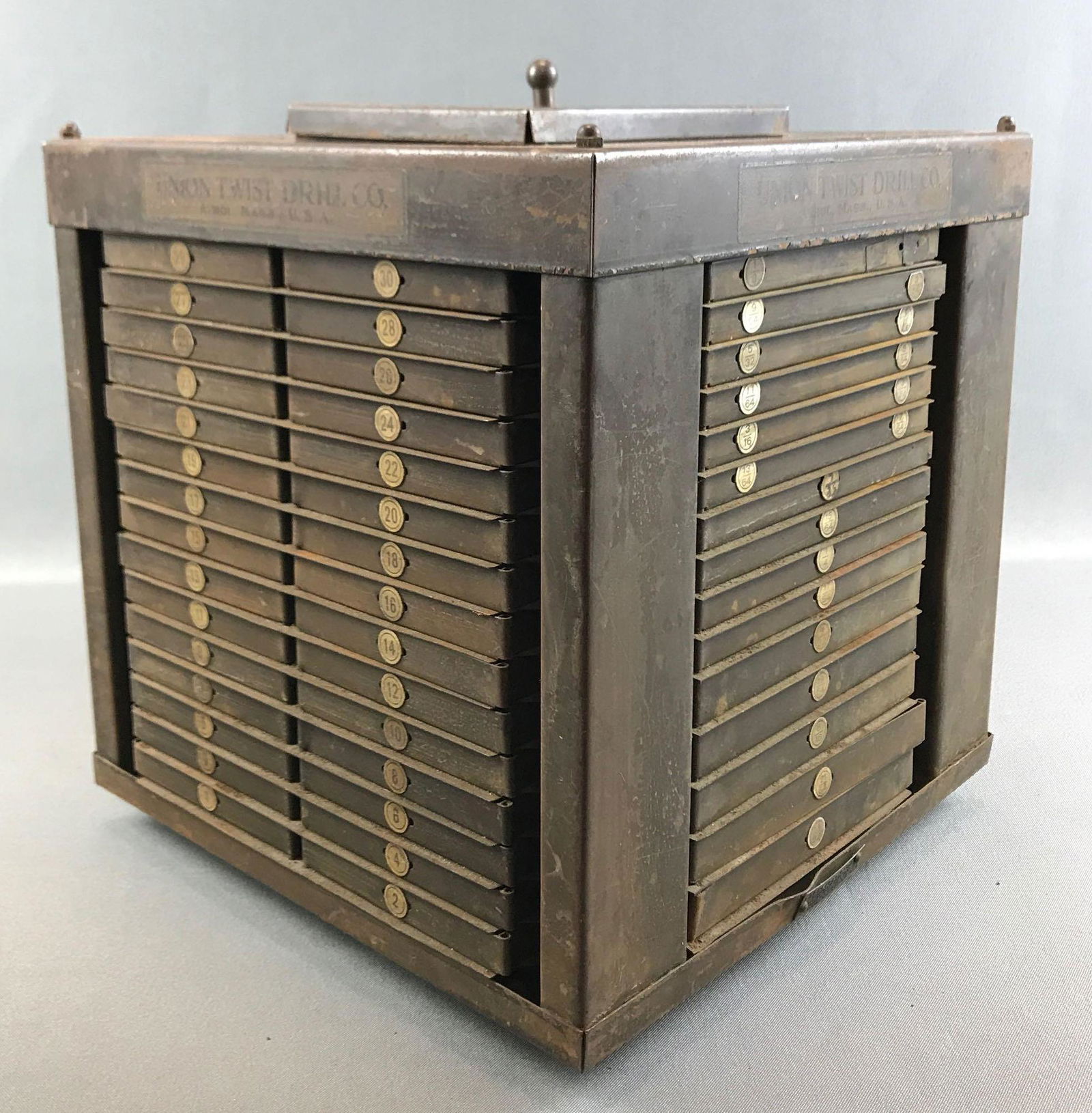 Antique Industrial Union Twist Drill Co" Metal Cabinet" (1 of 5)