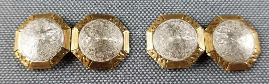 14k gold platinum cufflinks (1 of 3)