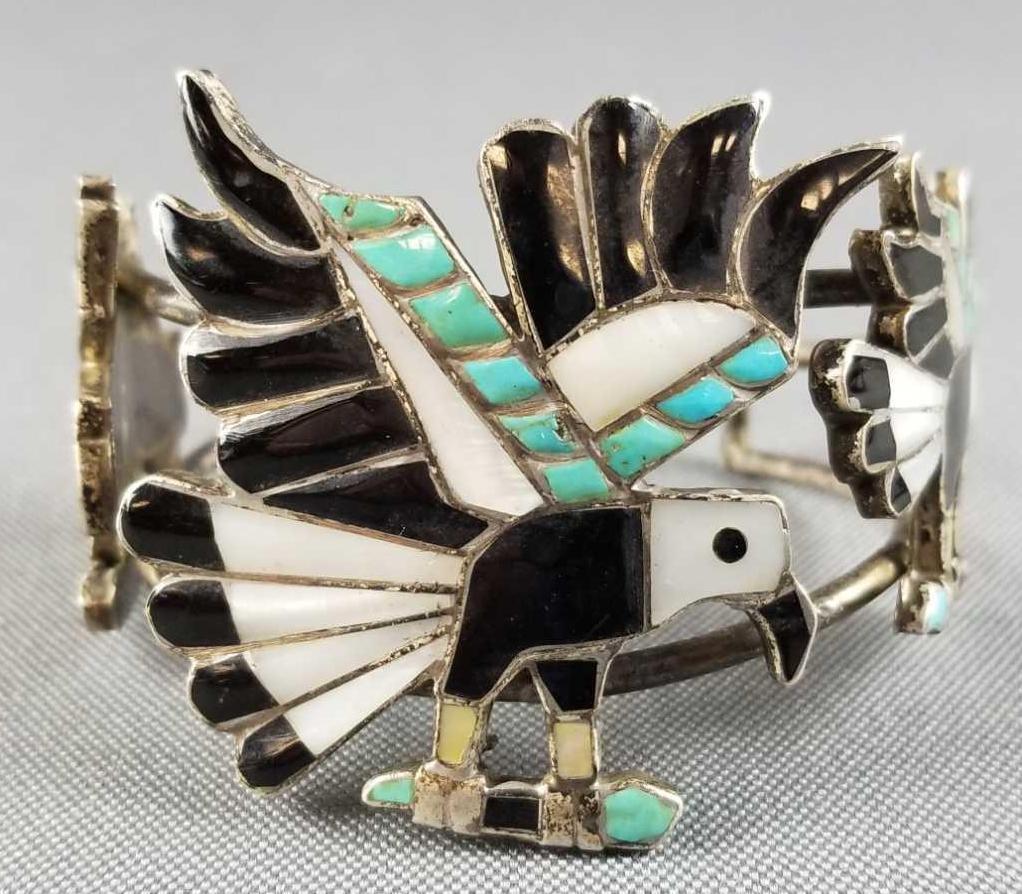 Sterling silver turquoise cuff bracelet (1 of 4)