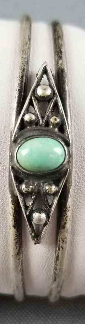 Sterling silver and jade cuff bracelet (1 of 3)