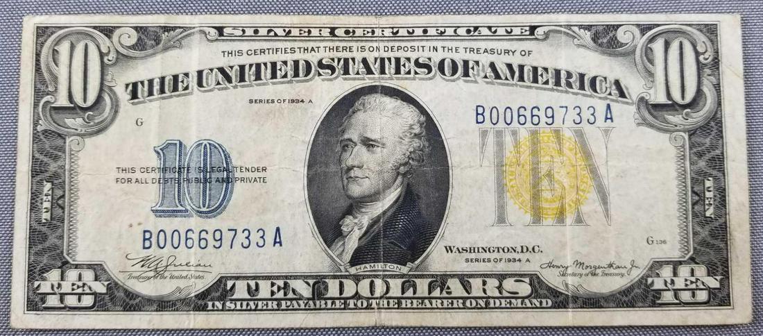 1934-A $10 Silver Certificate (1 of 2)