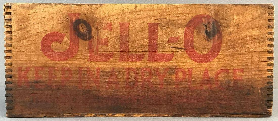 Jell-O wooden crate: The Jell-O Corporation, Inc. LeRoy, NY. Measures 14x6x7.75 inches.