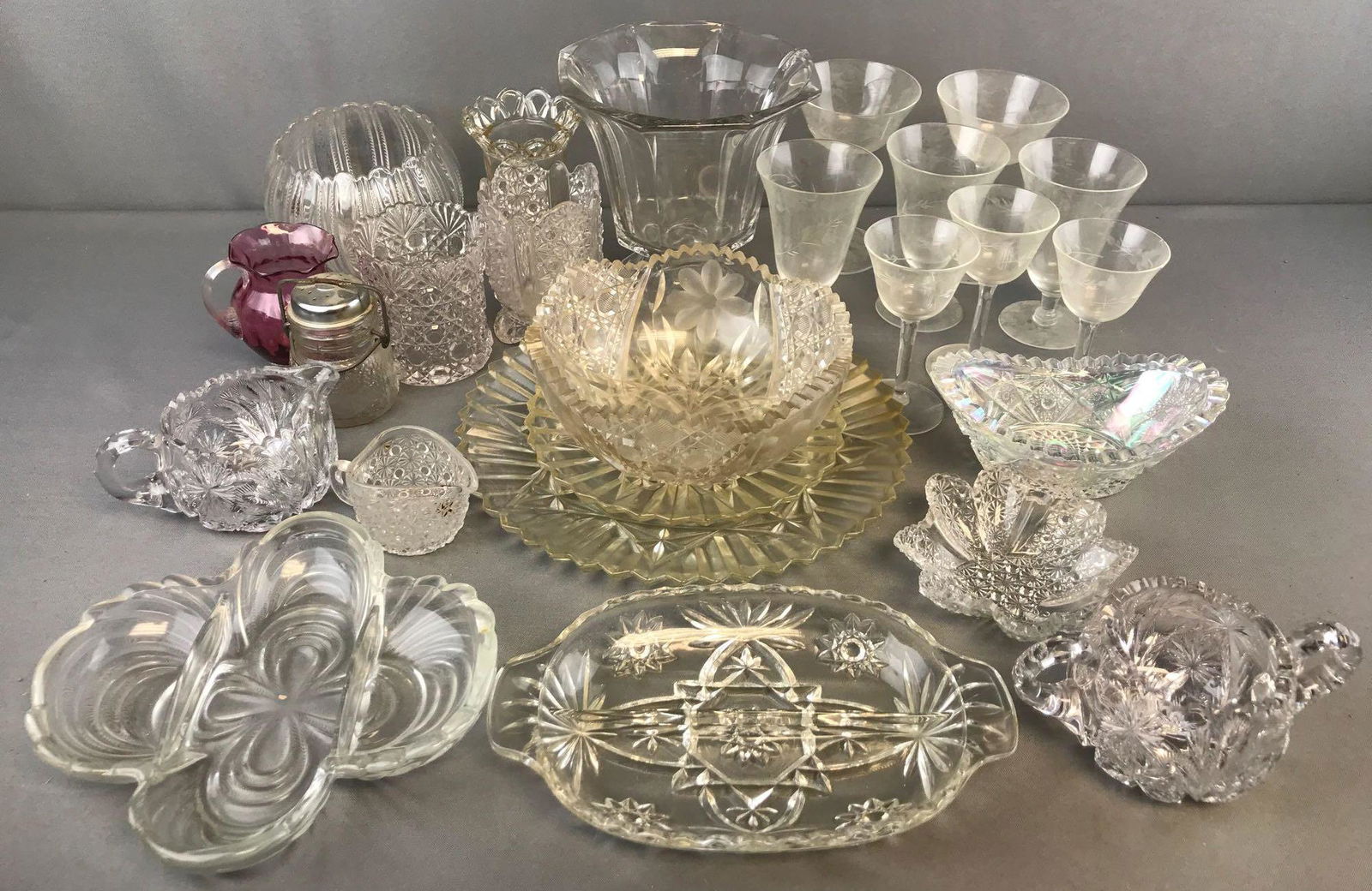 25 piece group assorted glass stemware, vases, and more (1 of 7)