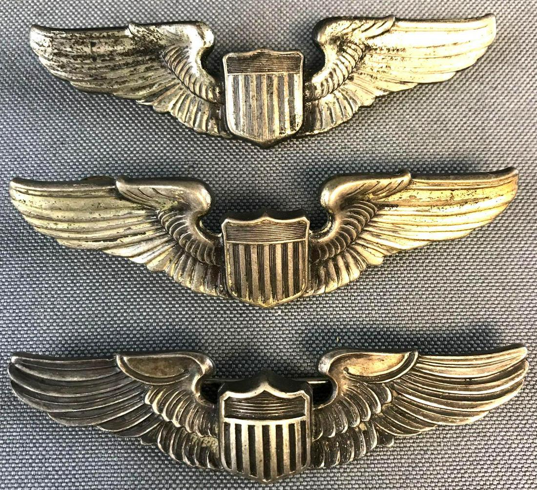 Group of 3 WW2 era USAAF Pilot Wings (1 of 3)