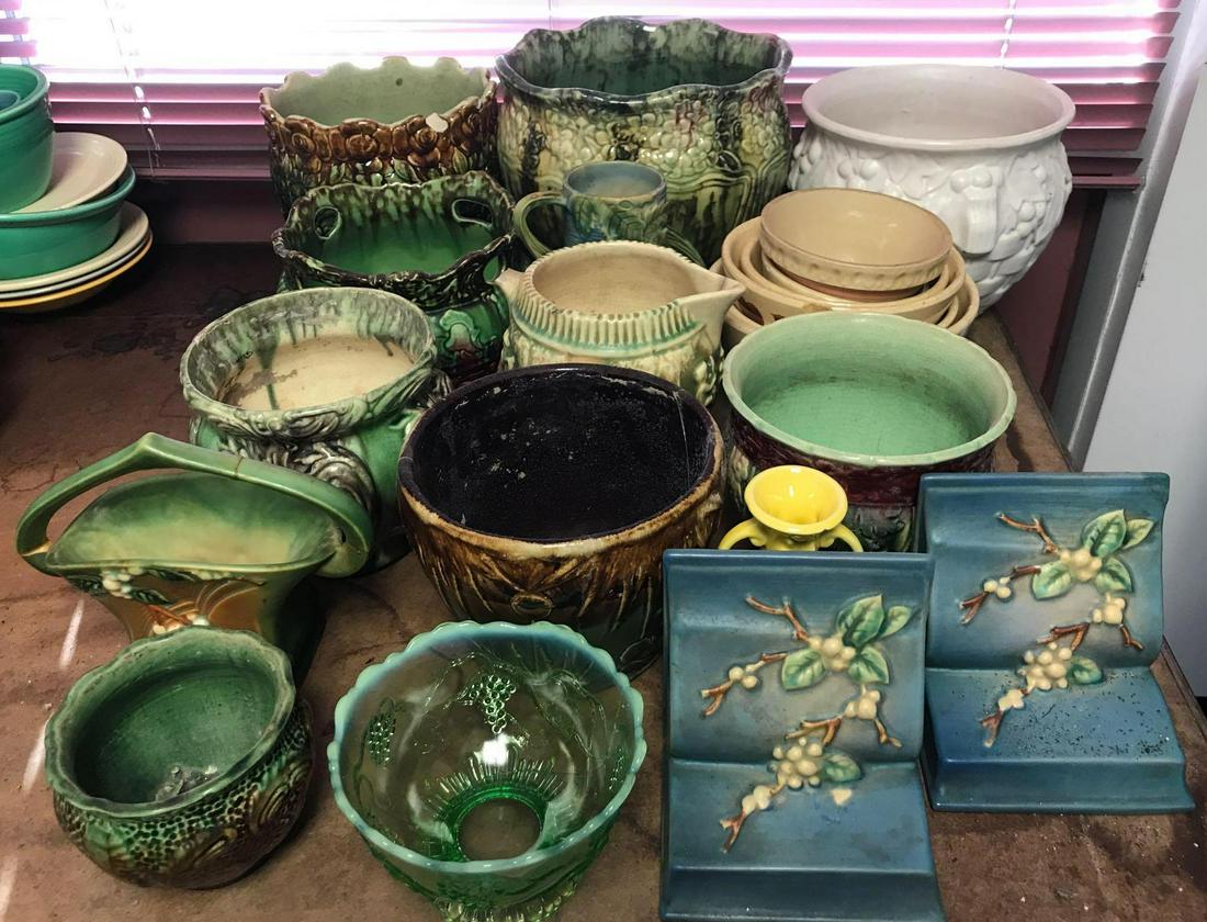 Group of 21 pieces assorted planters, vases, and (1 of 6)