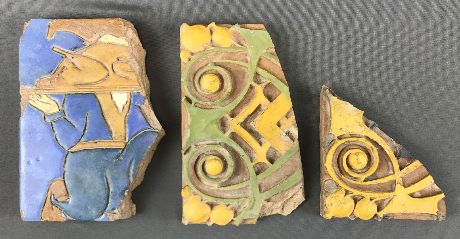 Vintage TECO Sections of Stone Pottery Art: Largest is 6 x 8.5 inches