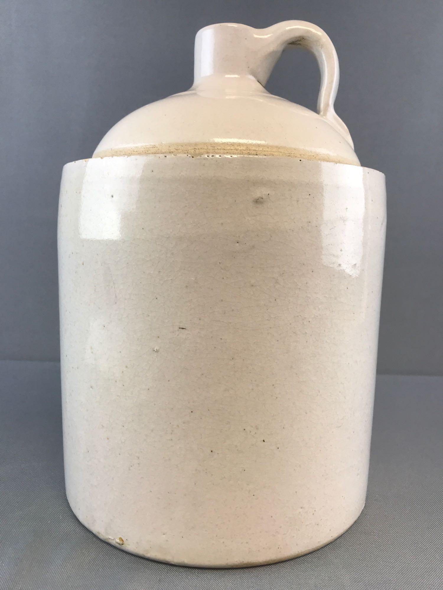 Vintage Buckeye Pottery Macomb, Illinois Stoneware: 1 gallon, appx 7x10.25 inches