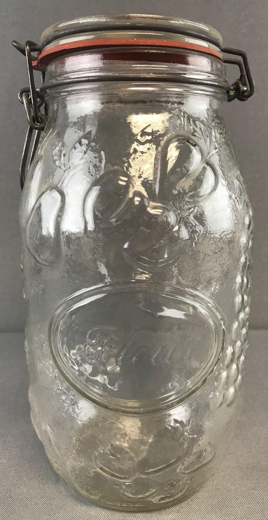 Vintage pressed glass flour canister jar (1 of 6)
