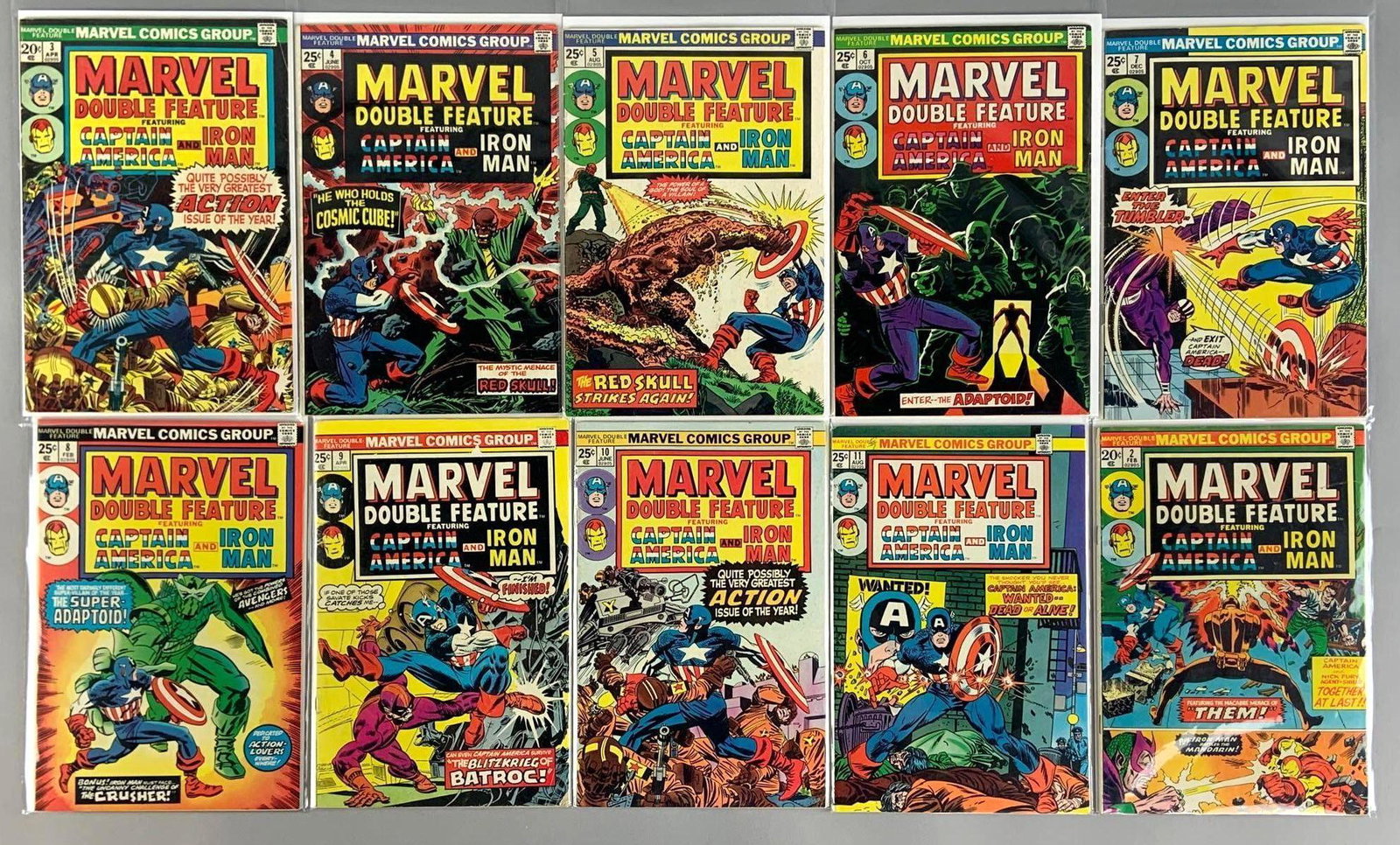 Group of 10 Marvel Double Feature Comic Books (1 of 7)