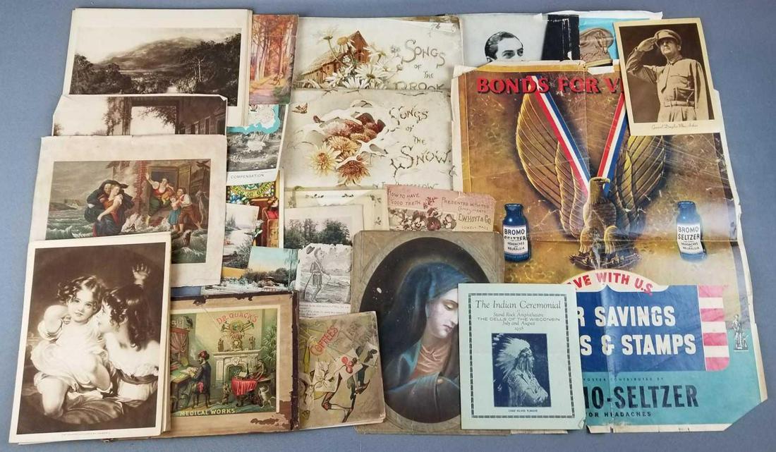 Group of poem books, pictures, war bond poster, and (1 of 6)