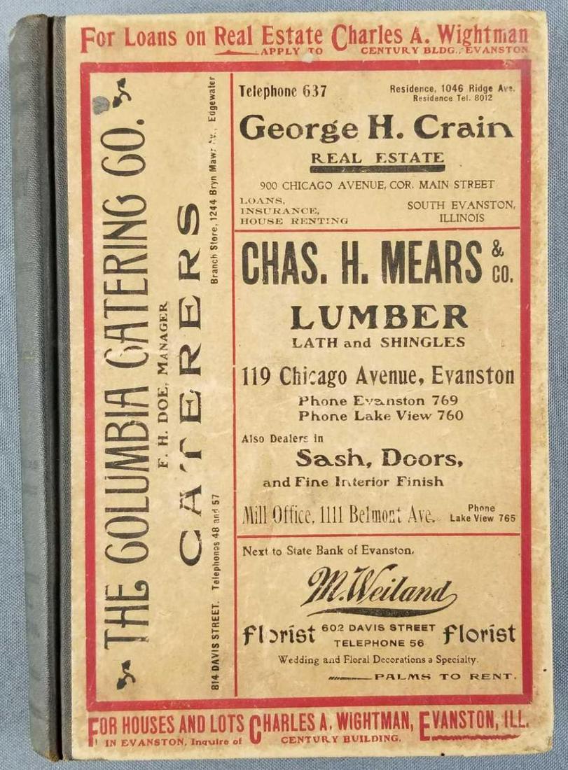 1903 Evanston IL Telephone Business Directory: 6 x 8 inches