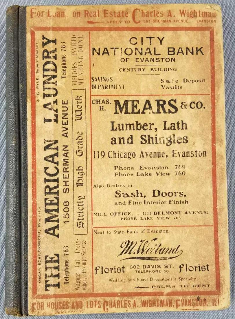 1905 Evanston IL Telephone Business Directory: 6 x 8 inches