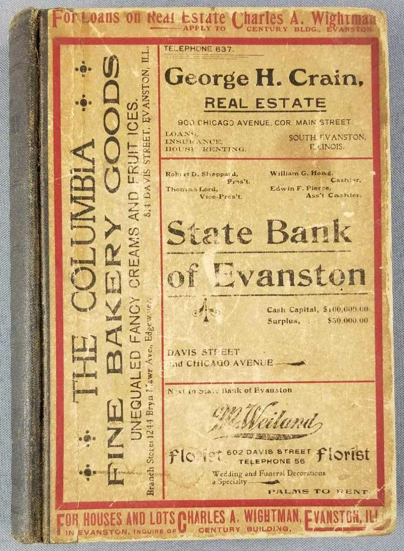 1901 Evanston IL Telephone Business Directory: 6 x 8 inches