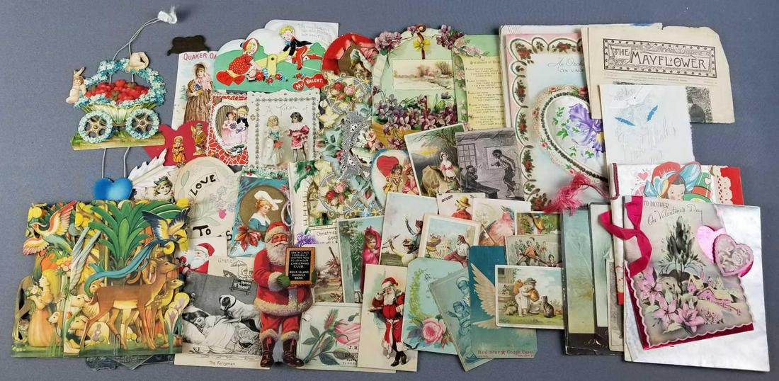 Group of antique postcards, greeting cards, and more (1 of 7)
