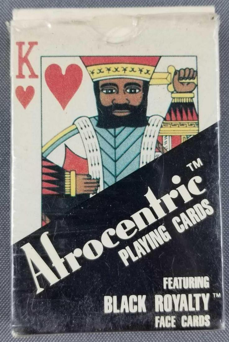 Afrocentric playing cards: Open, appear to be unused. No jokers