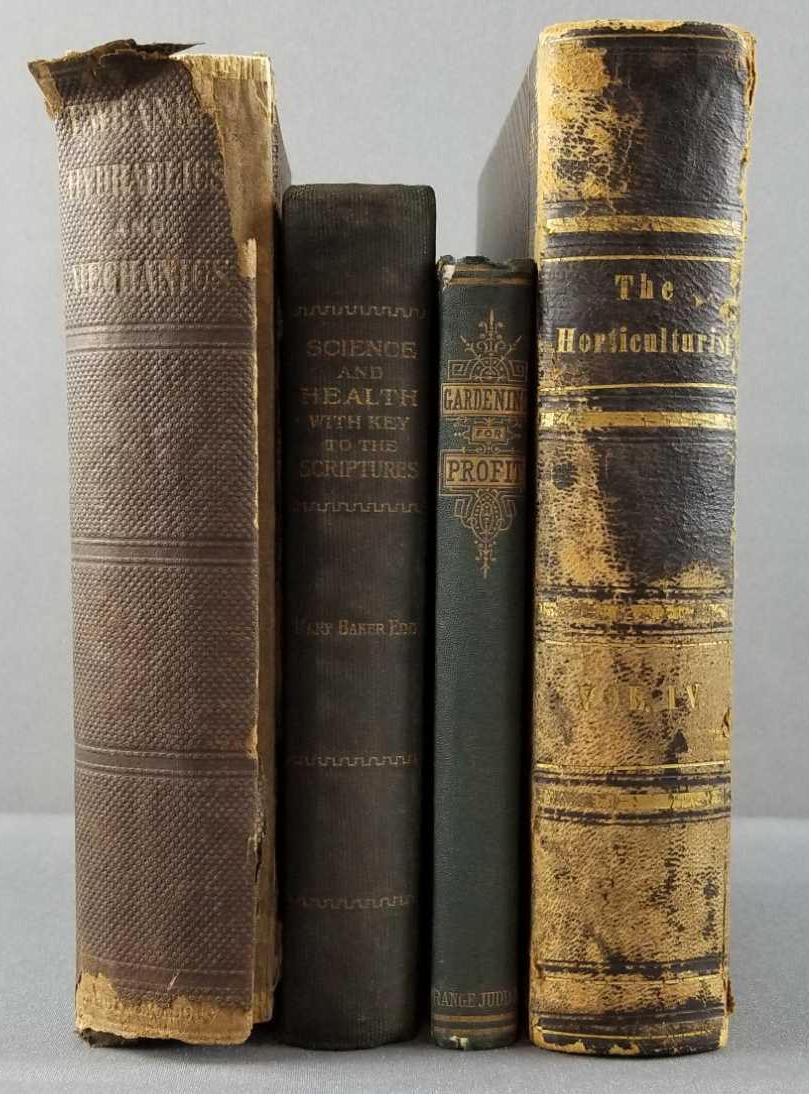 Group of 4 antique books- science and gardening (1 of 7)