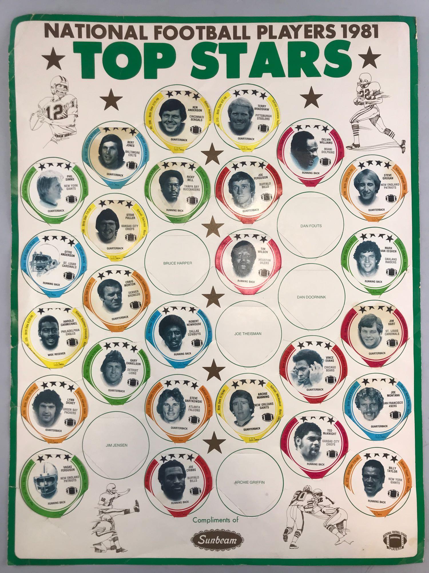 Sunbeam NFL 1981 Top Stars poster display (1 of 4)