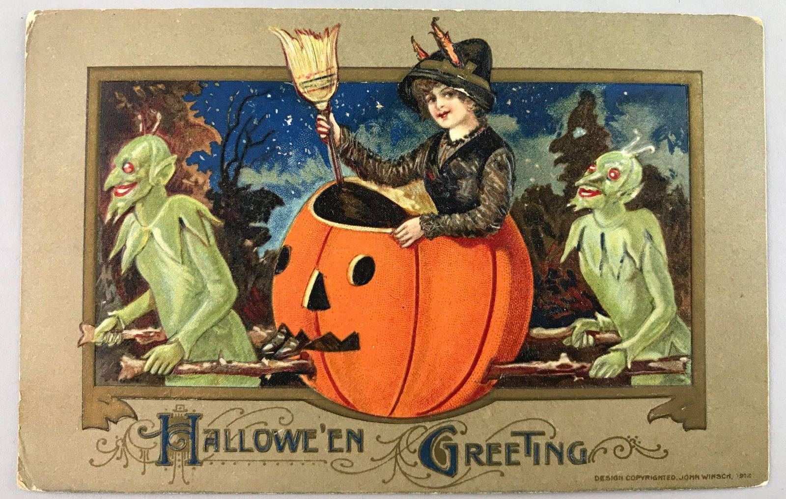 Postcard - Halloween John Winsch Schmucker (1 of 2)