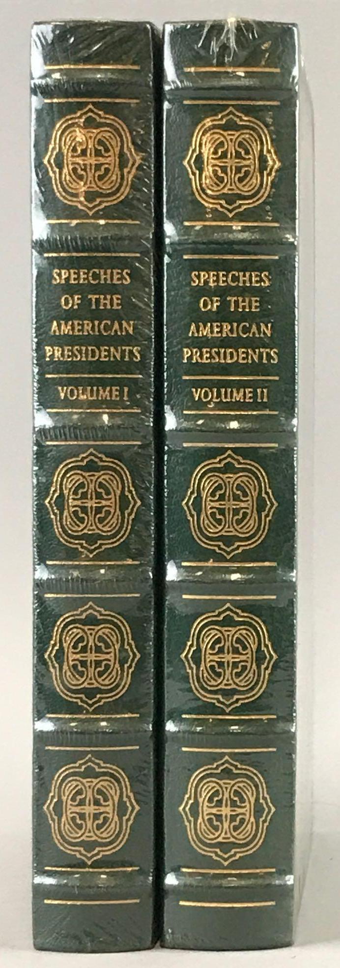 Group of 2 Speeches of the American Presidents Easton: Leather stamped in gilt with gilt edges. Sealed in original plastic. Easton Press