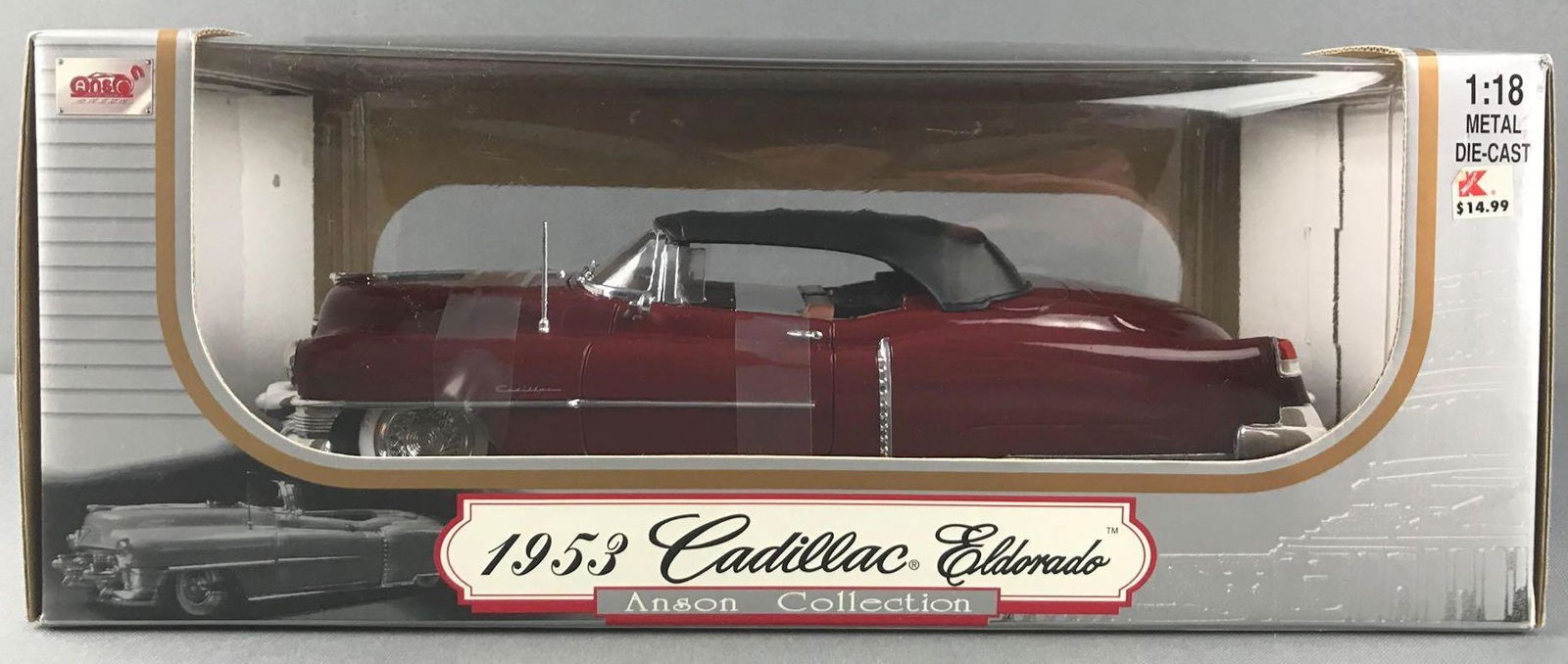 Anson Collection 1953 Cadillac Eldorado: 1/18 scale die-cast vehicle, new in original packaging