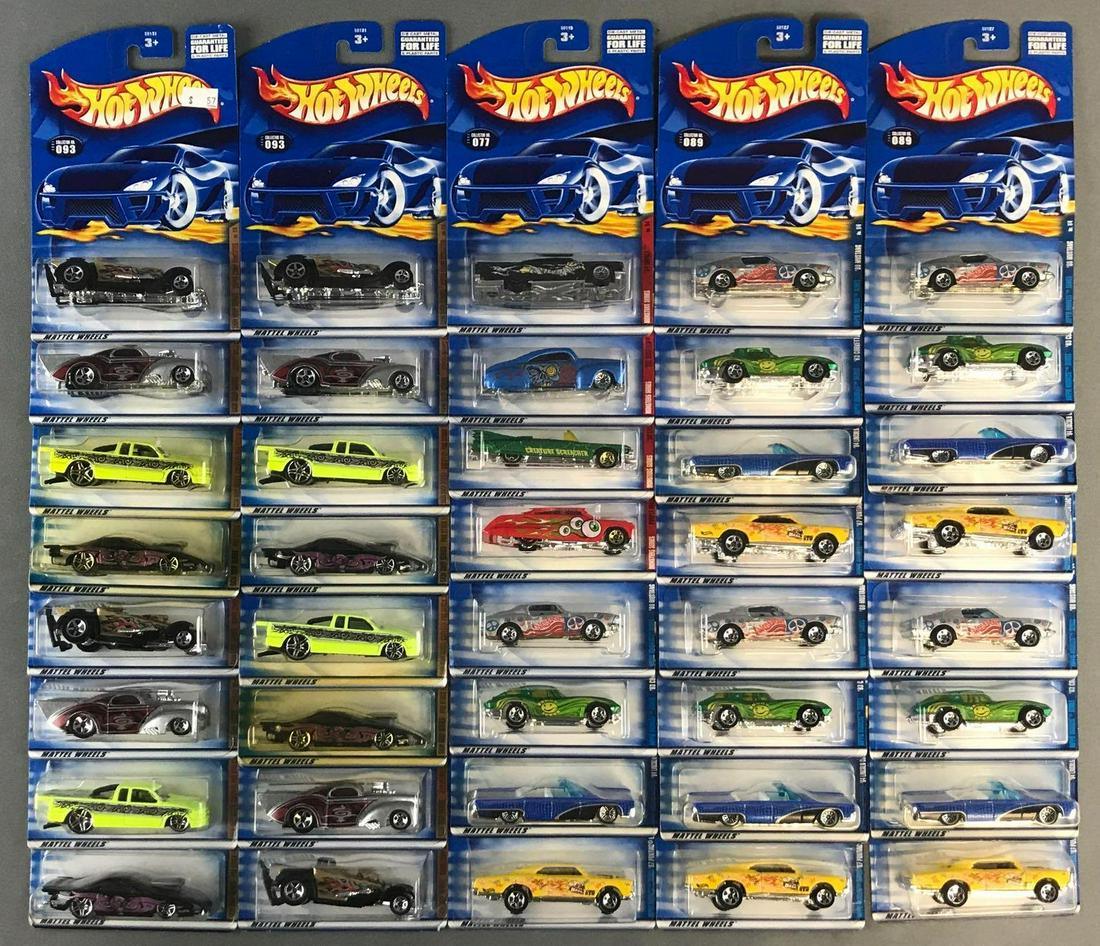 Group of 40 assorted Hot Wheels die-cast vehicles: Includes (1) Monsters Series, (4) Skin Deep Series, and (5) Hippie Mobiles Series. 40 die-cast vehicles