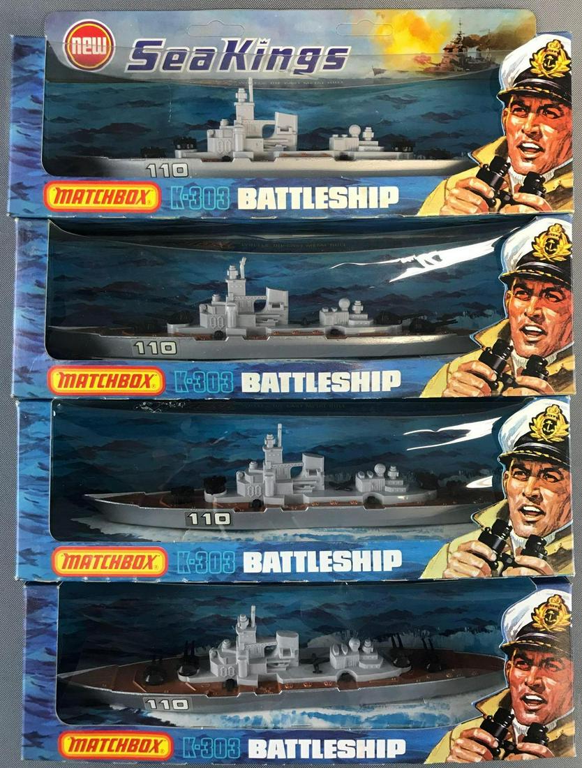 Group of 4 Matchbox Sea Kings No. K-103 Battleship: Die-cast, new in original packaging