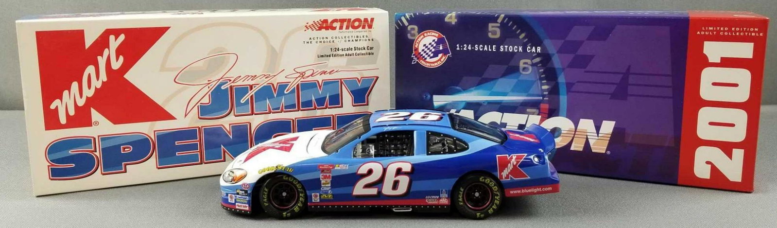 Jimmy Spencer #26 Kmart die cast NASCAR stock car: Action racing collectibles, 1:24 scale, limited edition. 2001 Taurus. In original box