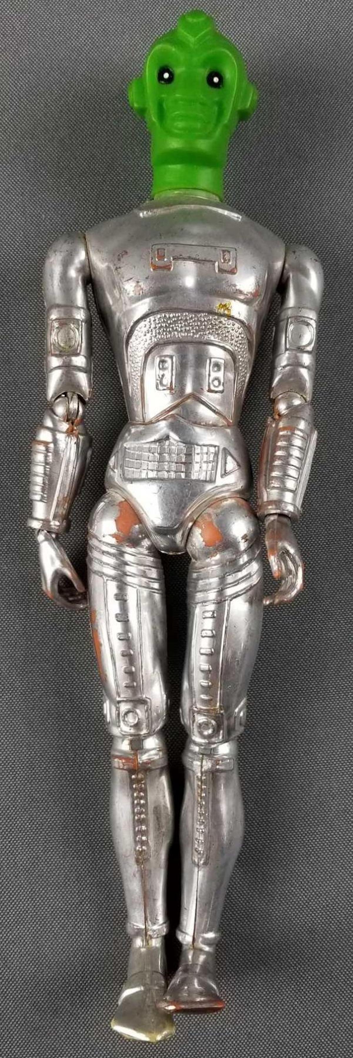 Ideal Star Team ZEM-21 robot: Some paint loss. Used condition. 9.5 inches tall. 1977. loose joints