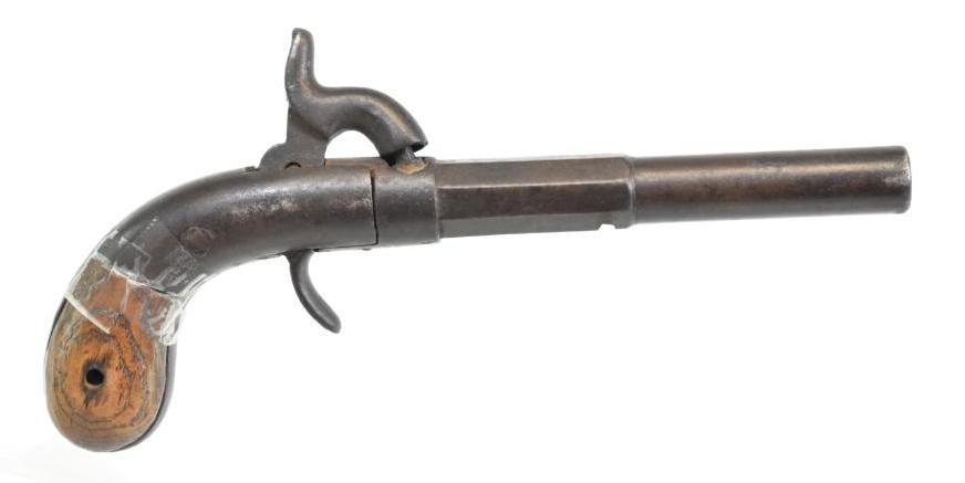 Antique Percussion Boot Pistol: Grip is missing screw and has tape holding it together, Serial Numerb 244