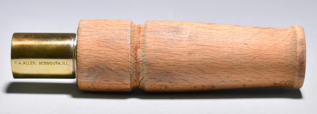 Antique Duck Call by Fred Allen: Monmouth Illinois, Circa 1900. Like New Condition. 5 x 1 1/4 inches