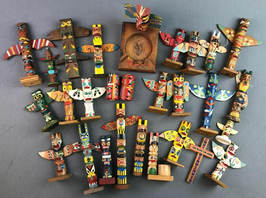 Group of miscellaneous Totems: Tallest measures 8 inches.