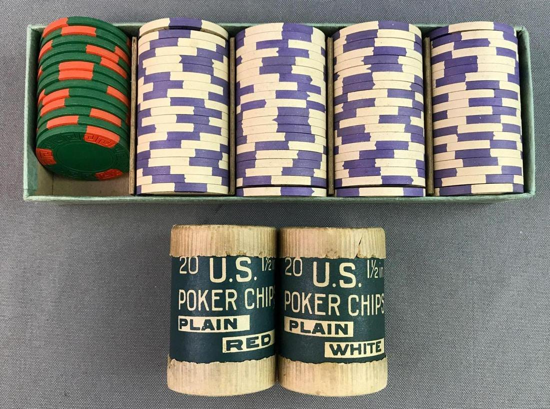 Group of Poker Chips: Total quantity unknown
