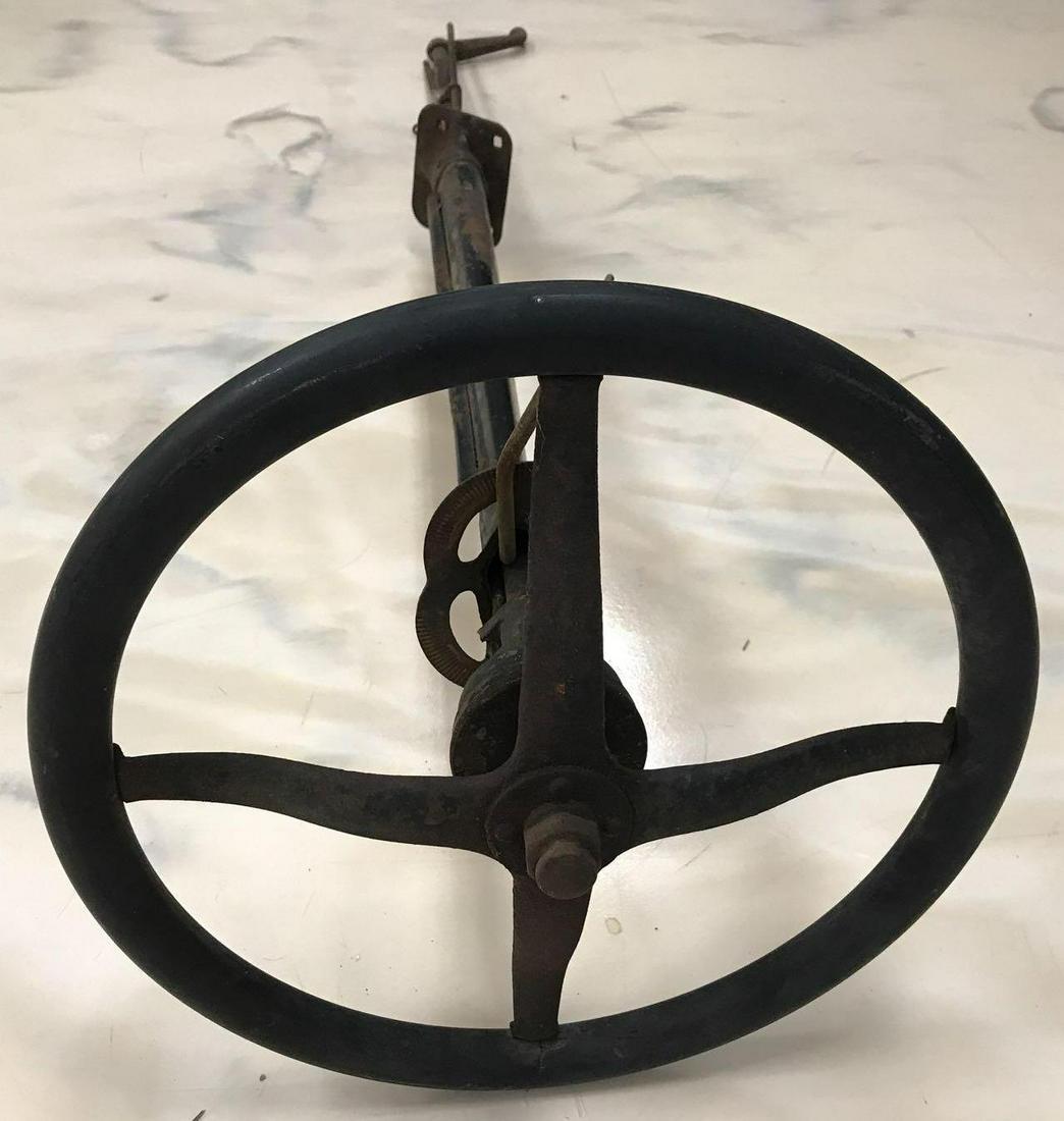Antique Steering Wheel w/column (1 of 4)