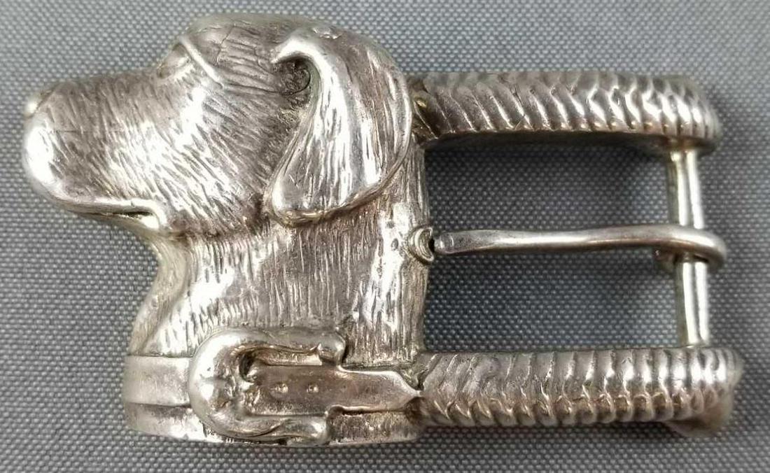 Sterling silver dog belt buckle (1 of 2)