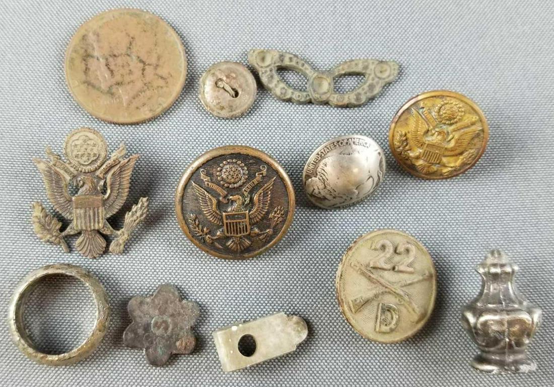 Group of military buttons and more (1 of 3)