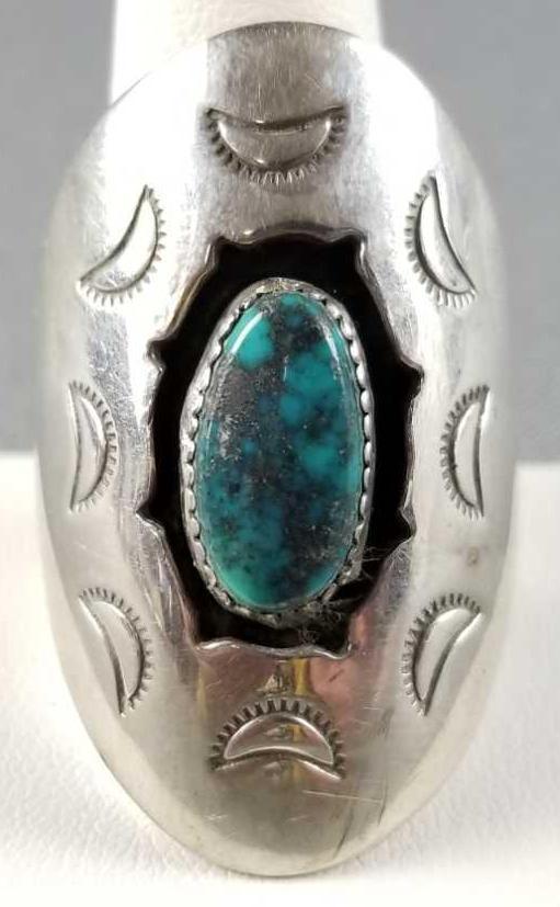 Native American Turquoise sterling silver ring (1 of 3)