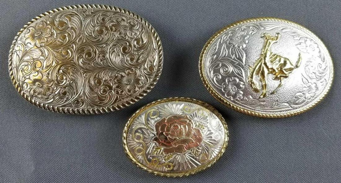 Group of 3 vintage western style belt buckles (1 of 2)