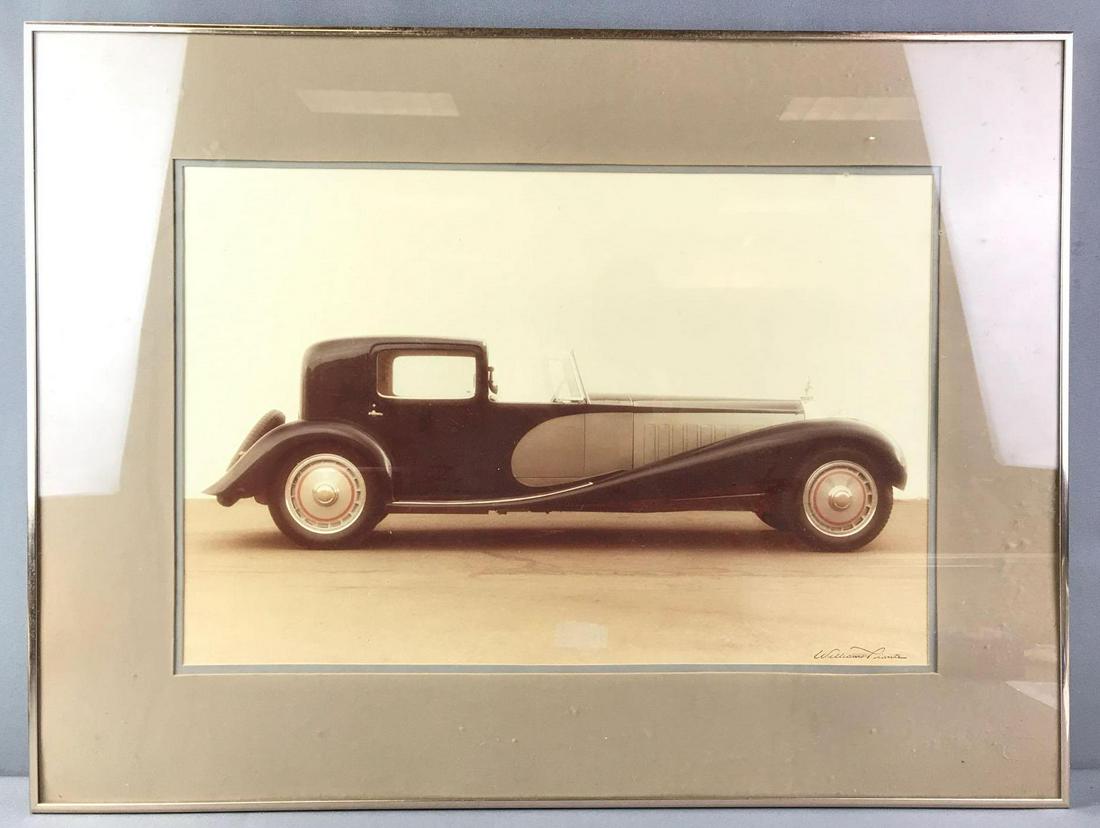 Framed Photo of a 1931 Bugatti Royale: Signed, William Plante. Dated, 1976. From Harrahs Automobile Collection. 32.25X24.24 inches.