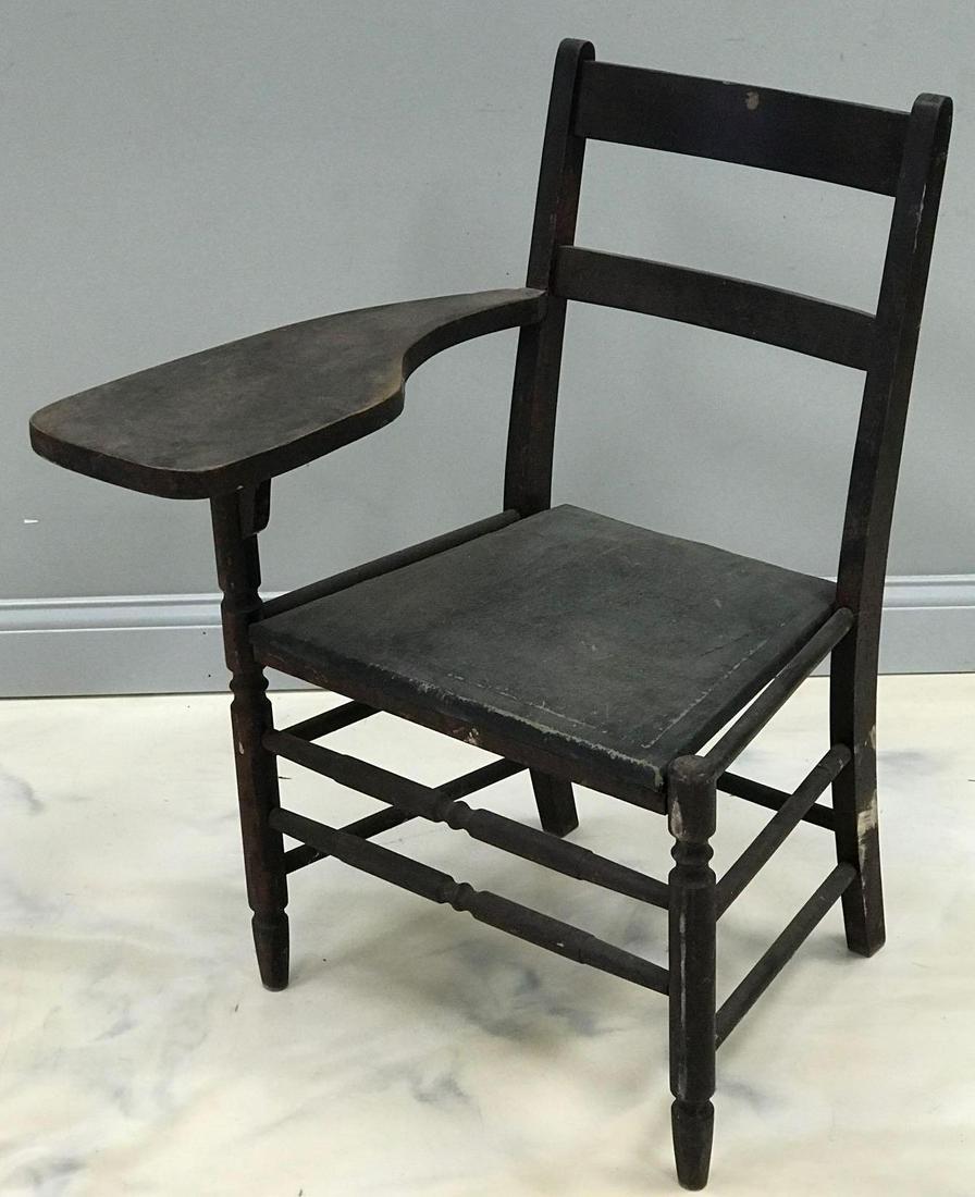 Vintage Wooden School Desk: Measures 35.5 x 27 x 26 inches. No shipping available.