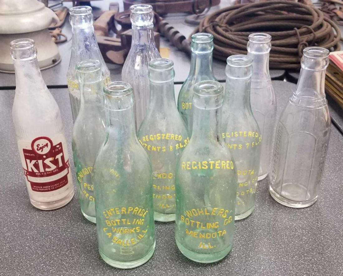 Group of 11 vintage glass bottles (1 of 4)
