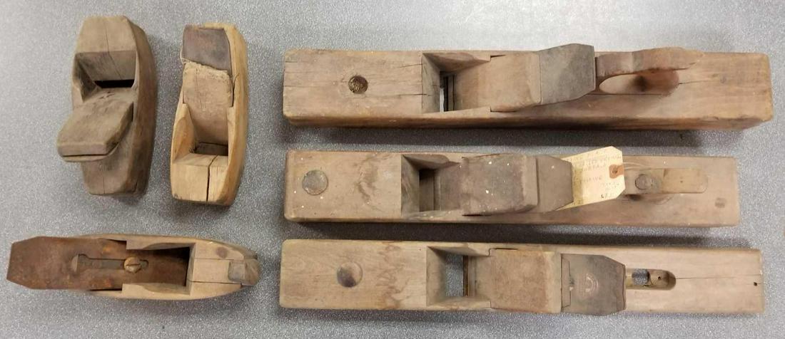 Group of 6 antique wood planes (1 of 6)