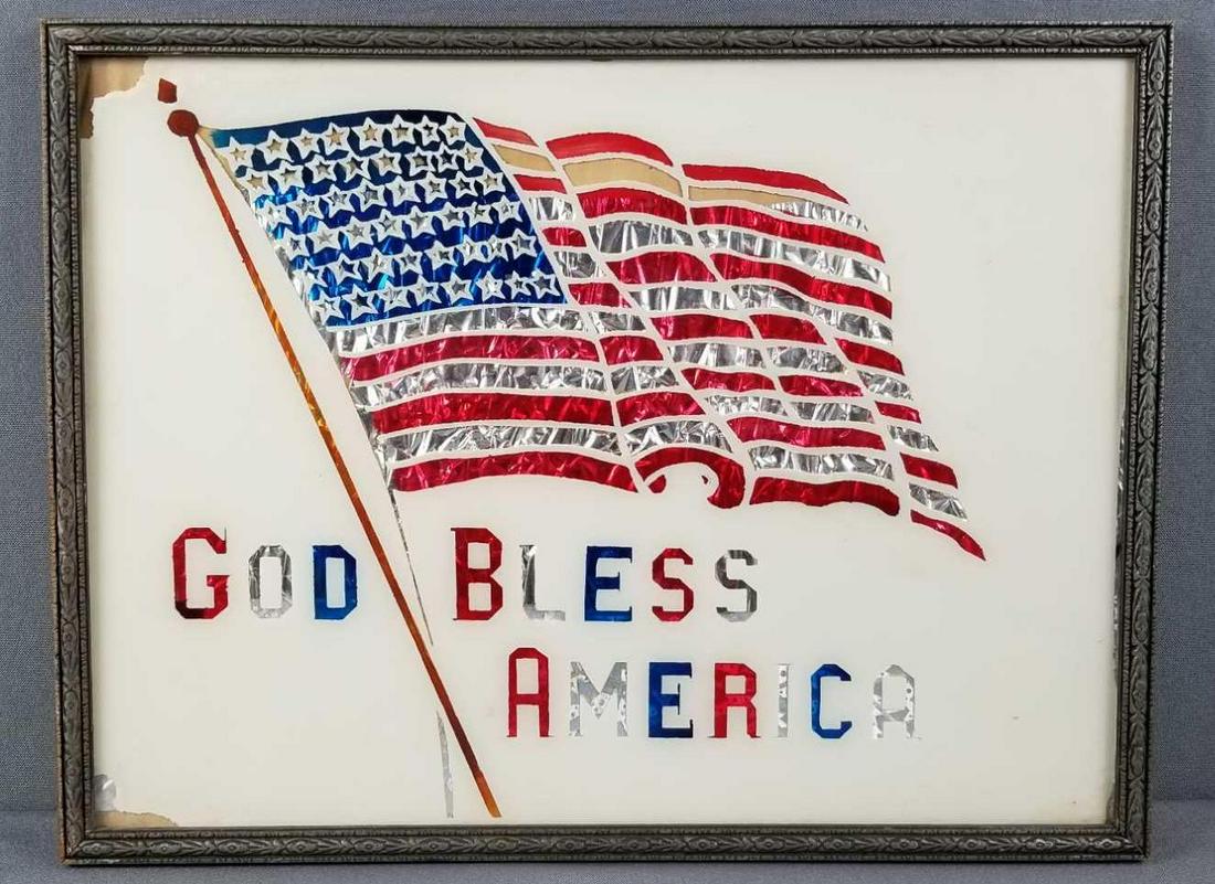 Framed patriotic foil art (1 of 3)