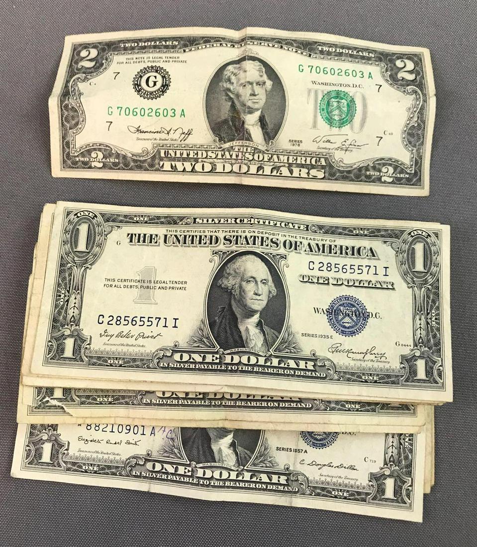 Group of Vintage $1.00/$2.00 Bills (1 of 2)