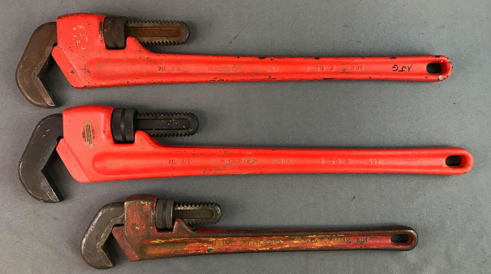 Group of Rigid Pipe Wrenches (1 of 2)