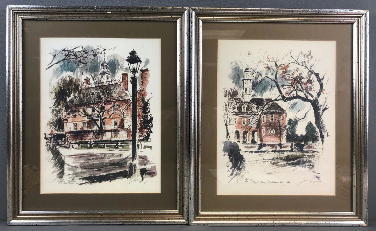 Group of 2 John Haymson framed watercolor prints (1 of 4)