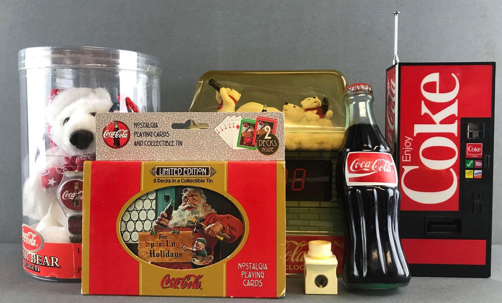 5 piece group Coca-Cola radio, clock, and more (1 of 5)